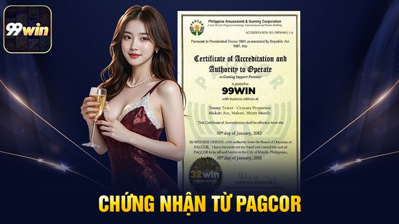 Chứng nhận từ PAGCOR